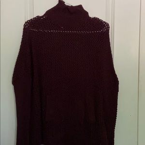 Loft Long Sleeve Turtleneck Poncho Sweater